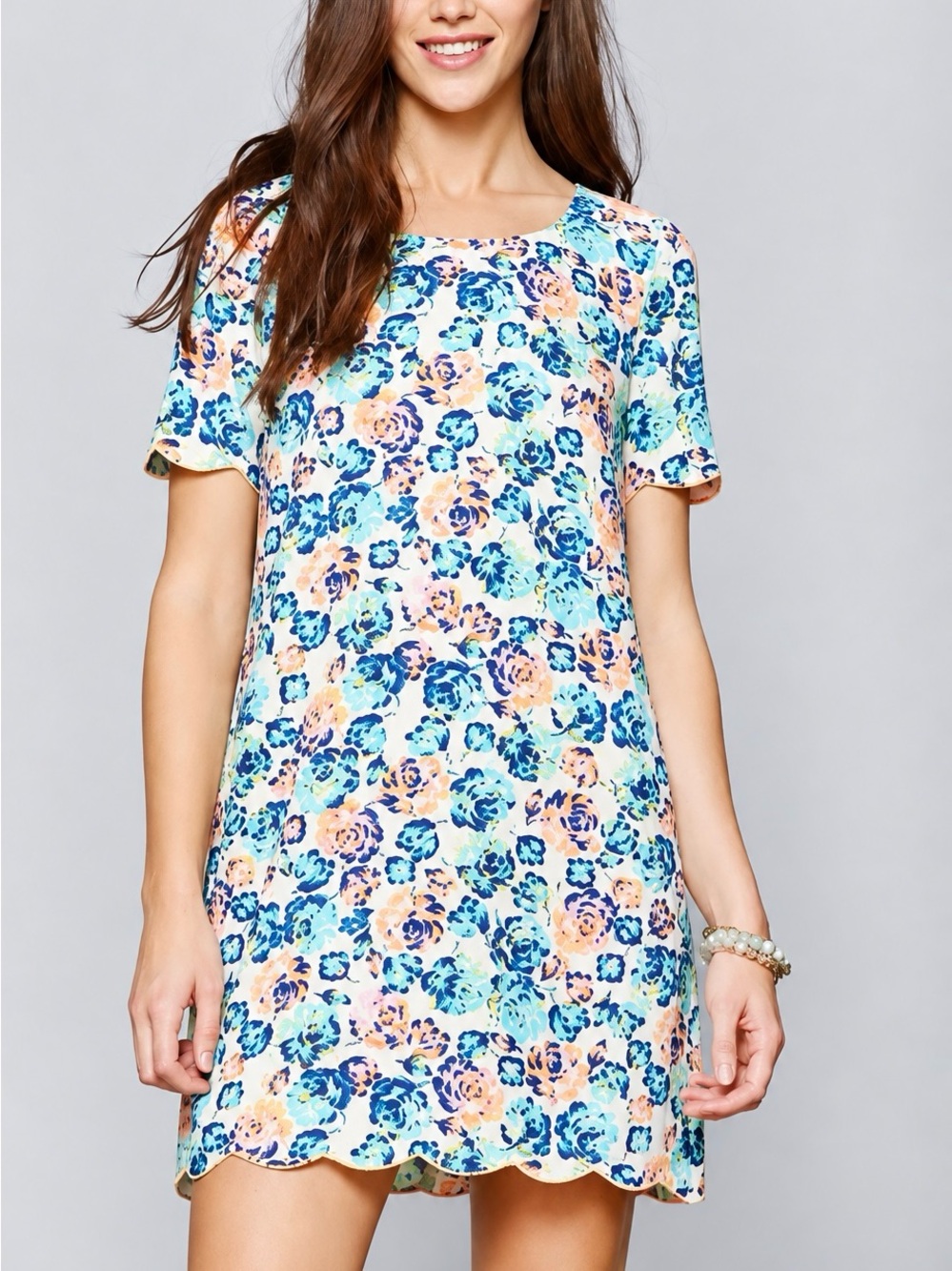Urban Outfitters Coincidence & Chance Floral Dress Scalloped Dress Casual XS